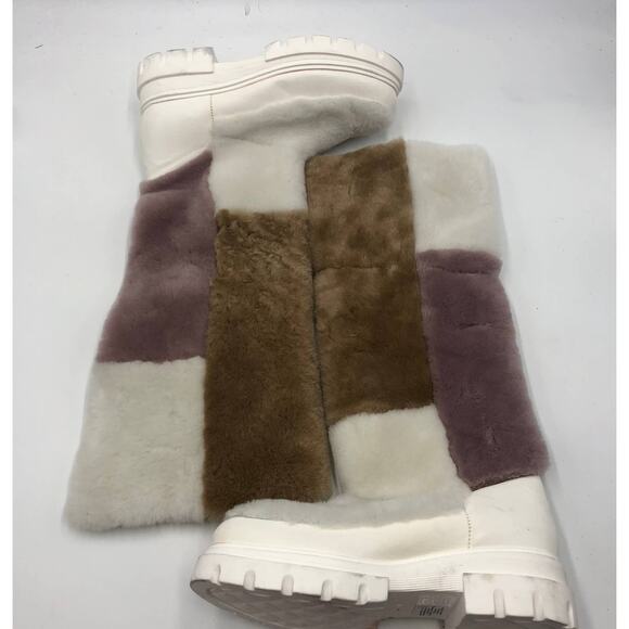 Free People Happy Thoughts Genuine Shearling Knee High Boots Size 38.5 US 8.5 - Picture 3 of 10